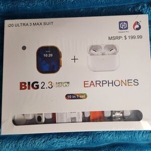 i20 Ultra 3 Max Suit is a "10-in-1" tech bundle Smart Watch Ear Buds